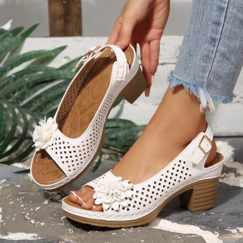 Women Shoes Model - Dames sandalen met chunky hak zomer