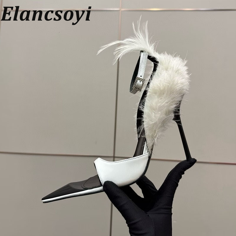 Women Shoes Size 7 - Pumps met verenversiering voor dames -
