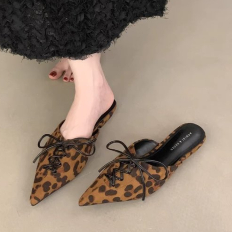 Women Shoes Size 7 - Luipaard Damespantoffels Sandalen met hak Puntige