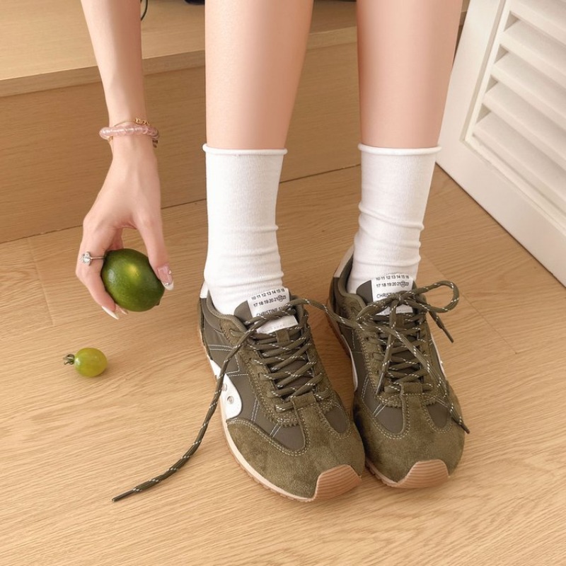Women'S Shoes Casual Sneakers - Retro kleurbloksneakers Dames Zachte platte hardloopschoenen