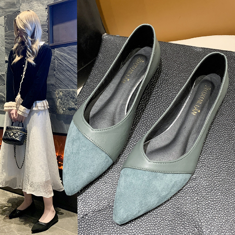 Women Shoes Wedges - Platte zwarte leren schoenen voor dames