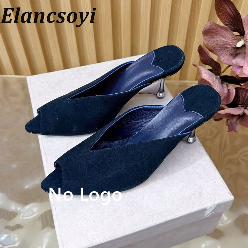 Women Shoes Size 7 - Slippers Dames open teen suède sandalen