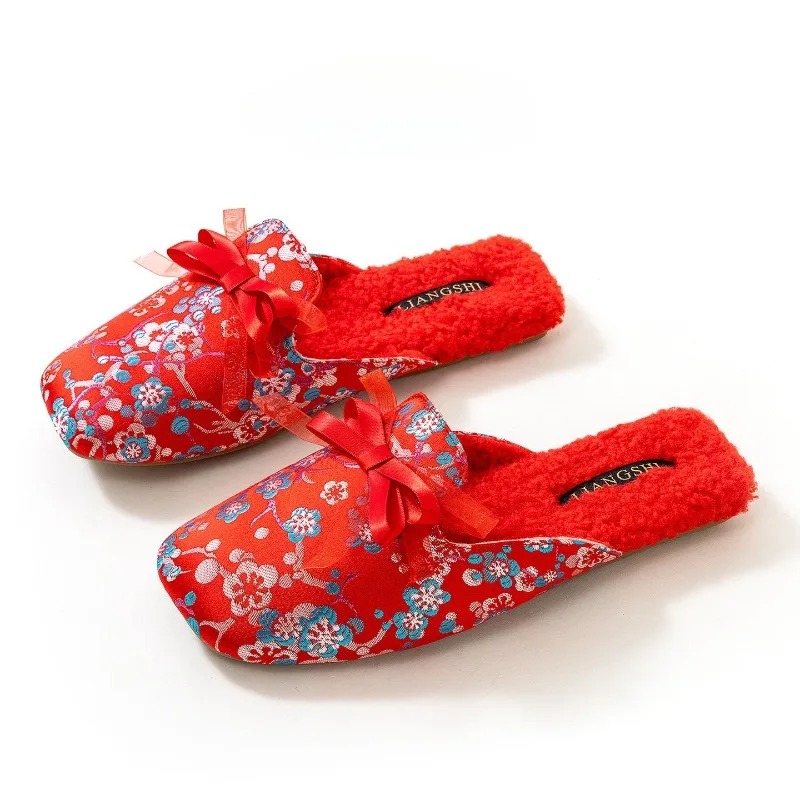 Elegante satijnen geborduurde  - Women Shoes For Winter recensie en prijs