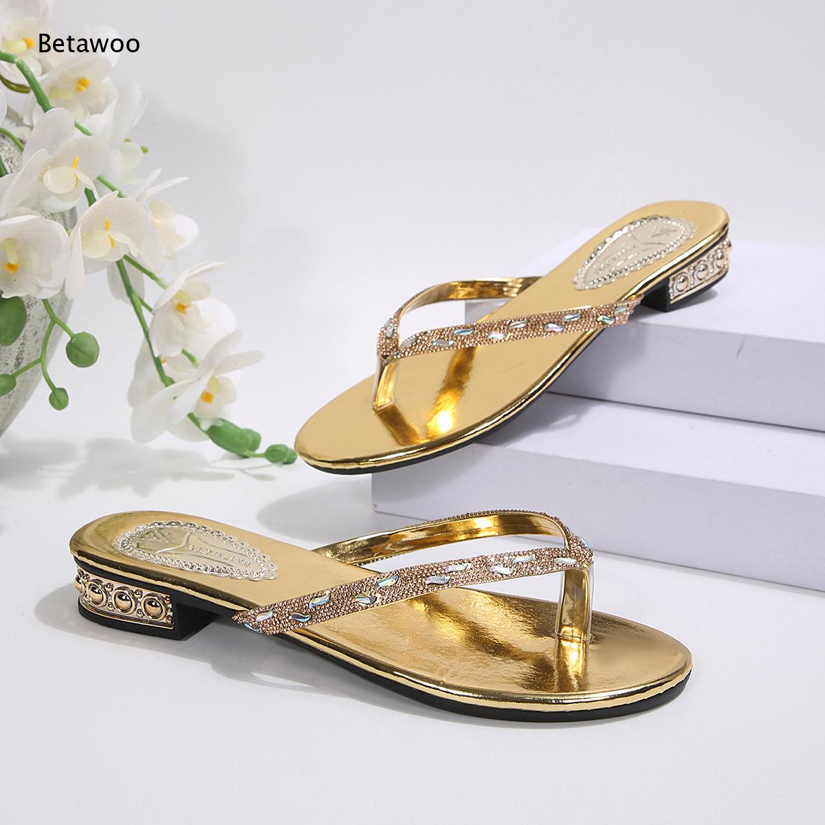 Thong sandalen met strass stee - Gold Chain Sandal recensie en prijs