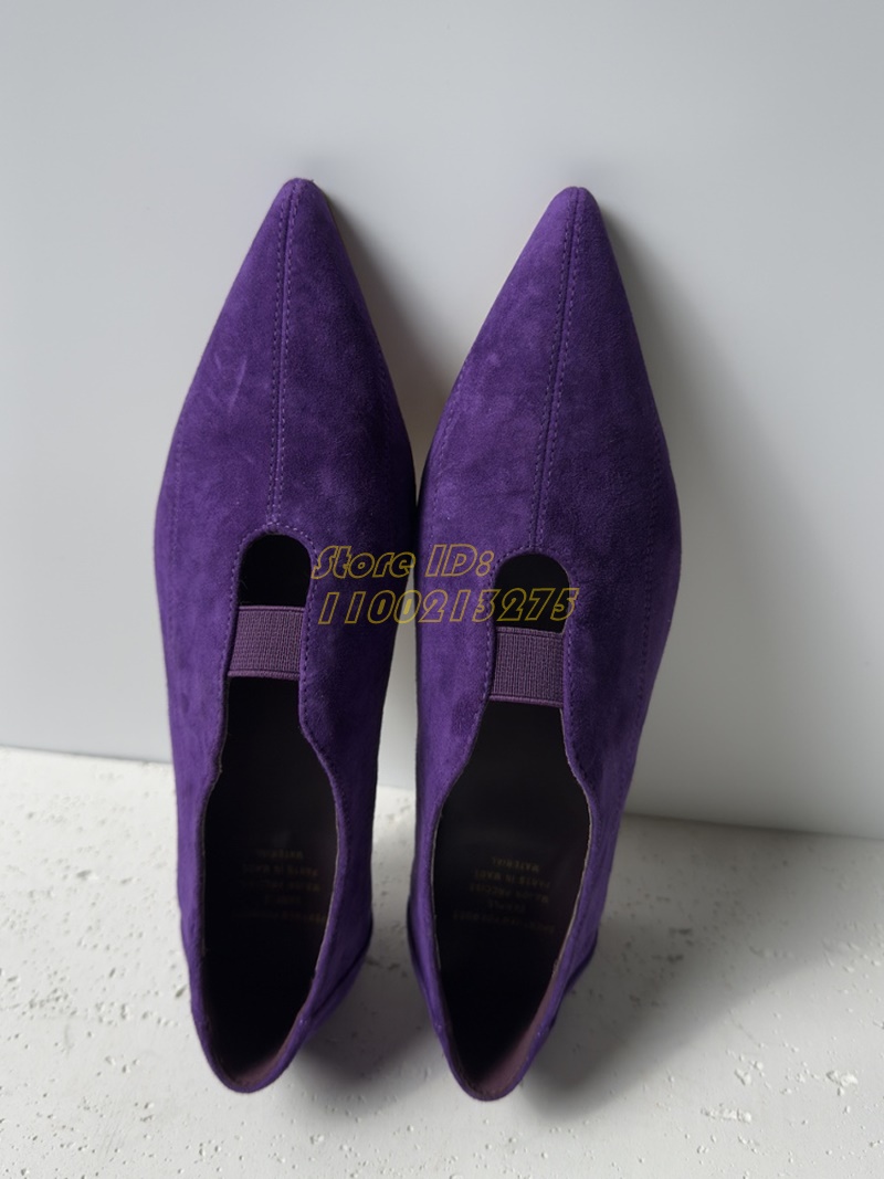 Paars suède puntige teen pumps - Women Shoes For Winter recensie en prijs