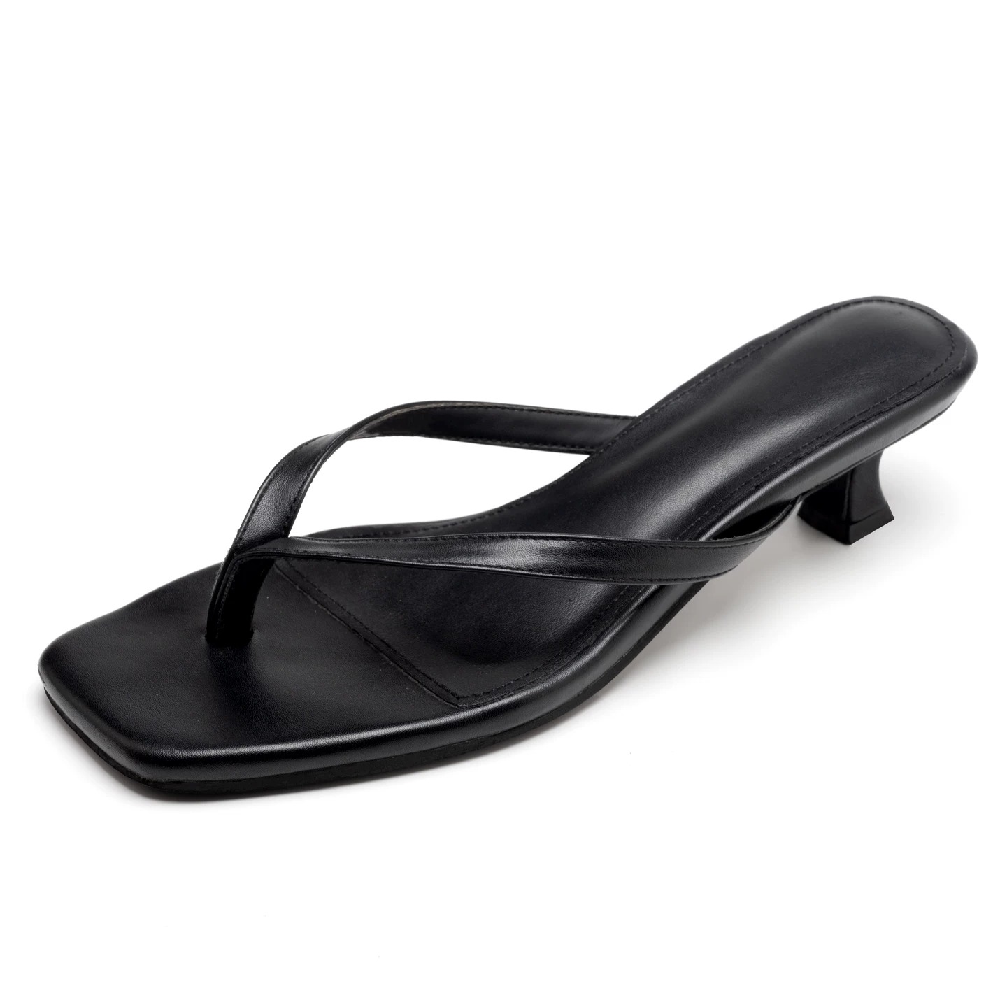 Dameszwart zacht leer vierkant - Women'S Shoes Kitten Heels recensie en prijs
