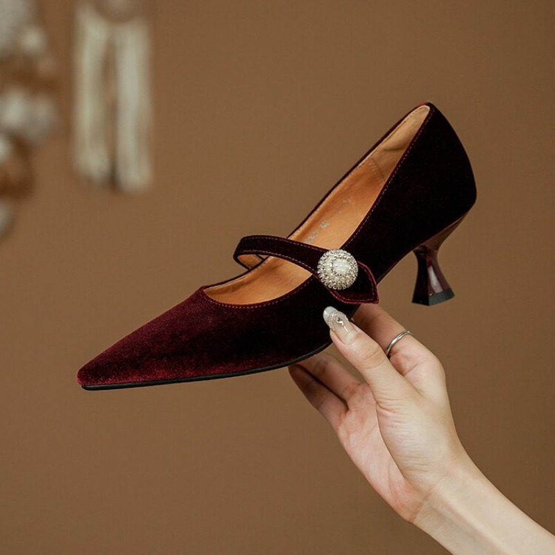 Wijnrode Mary Jane schoenen me - Women Shoes With Heels recensie en prijs