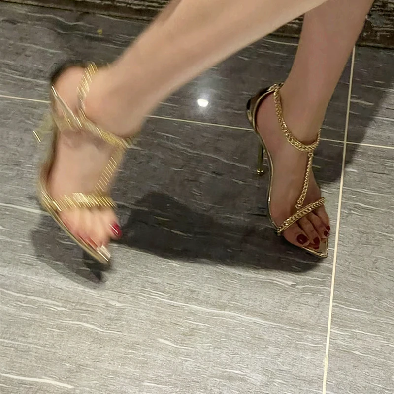 Gouden ketting T-vormige open  - Gold Chain Sandal recensie en prijs
